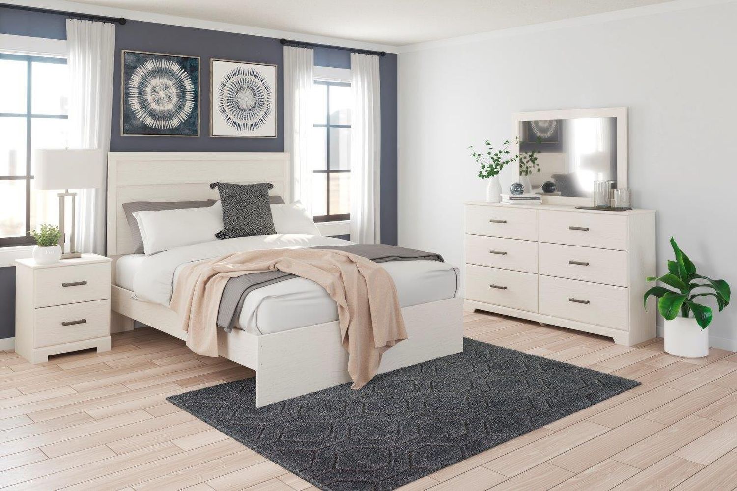 Stelsie White Two Drawer Night Stand B258892