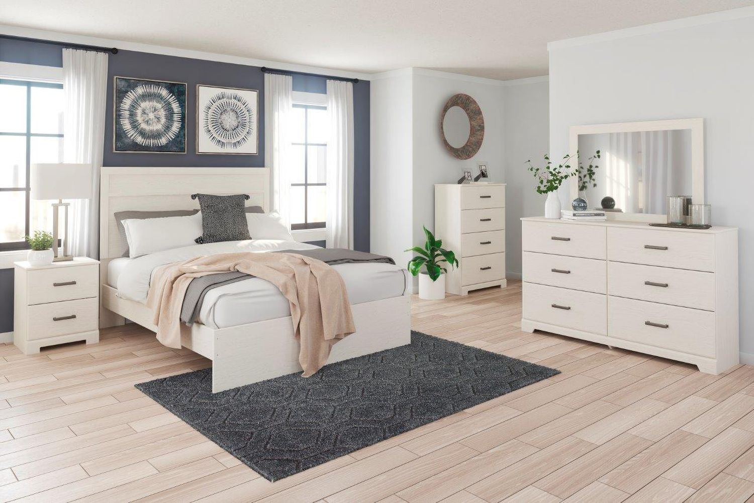 Stelsie White Two Drawer Night Stand B258892
