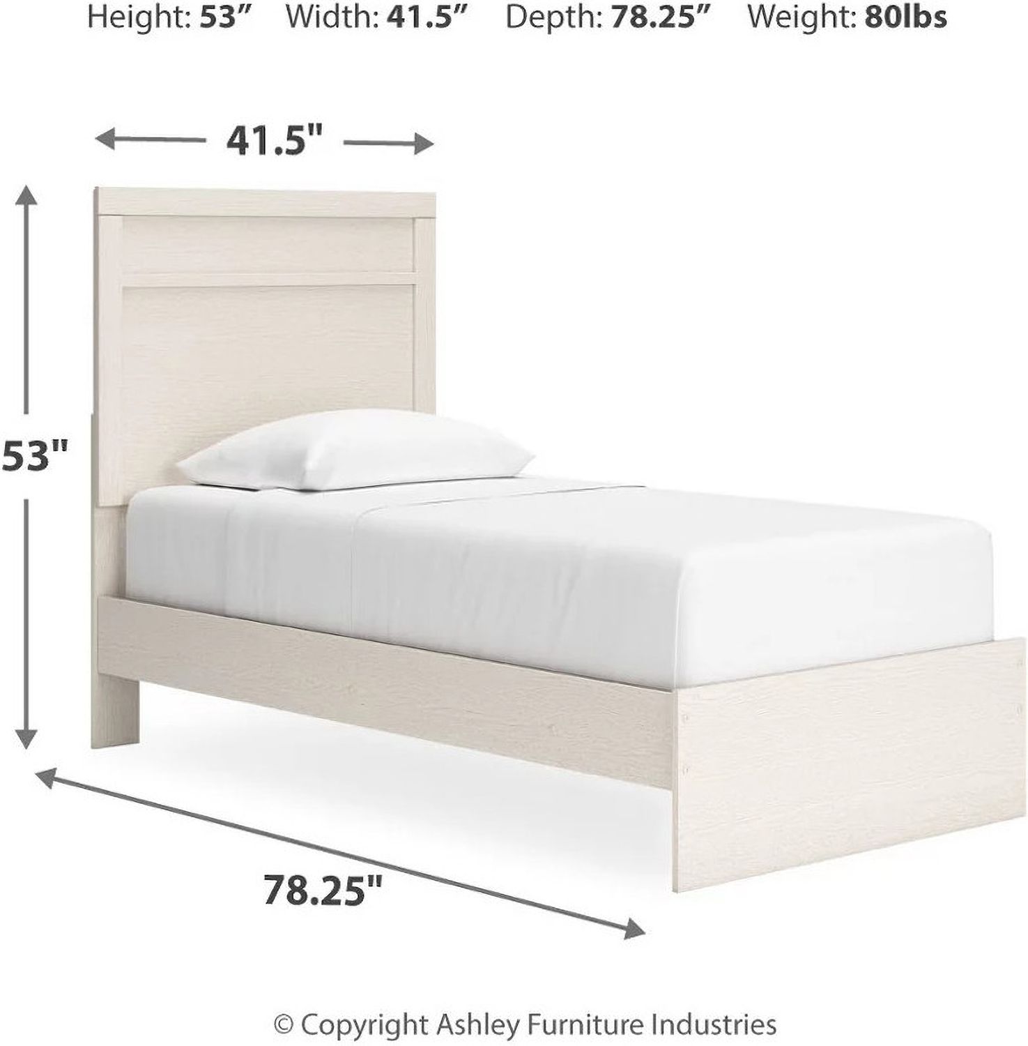 Stelsie Twin Panel Bed In White B2588B12