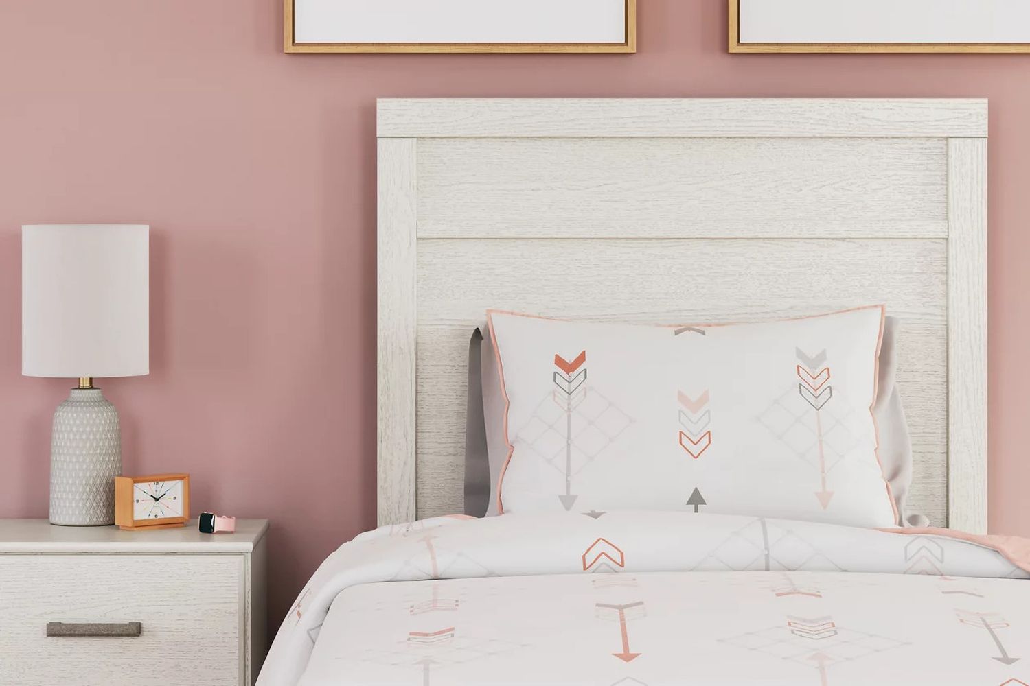 Stelsie Twin Panel Bed In White B2588B12