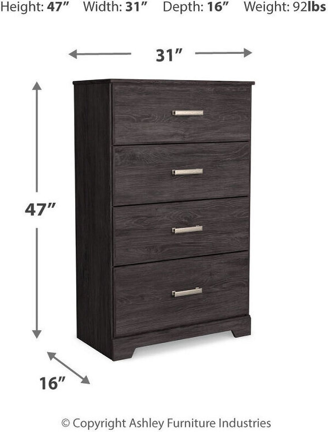 Belachime Black Four Drawer Chest B258944