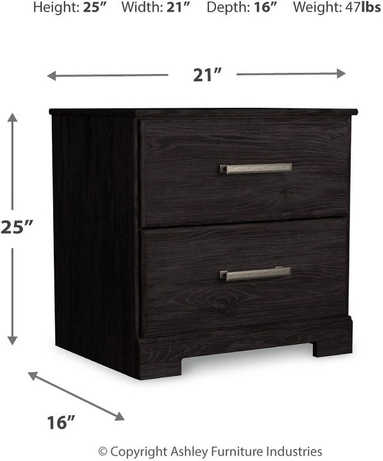Belachime Black Two Drawer Night Stand B258992