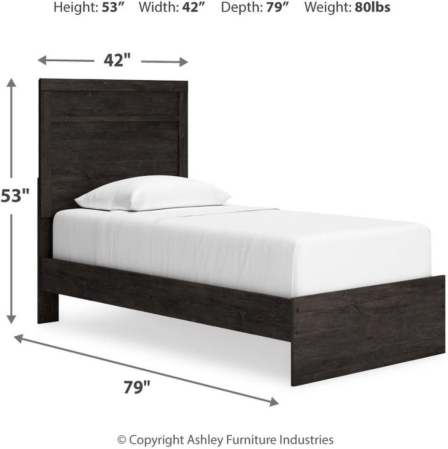 Belachime Twin Panel Bed In Black B2589B11