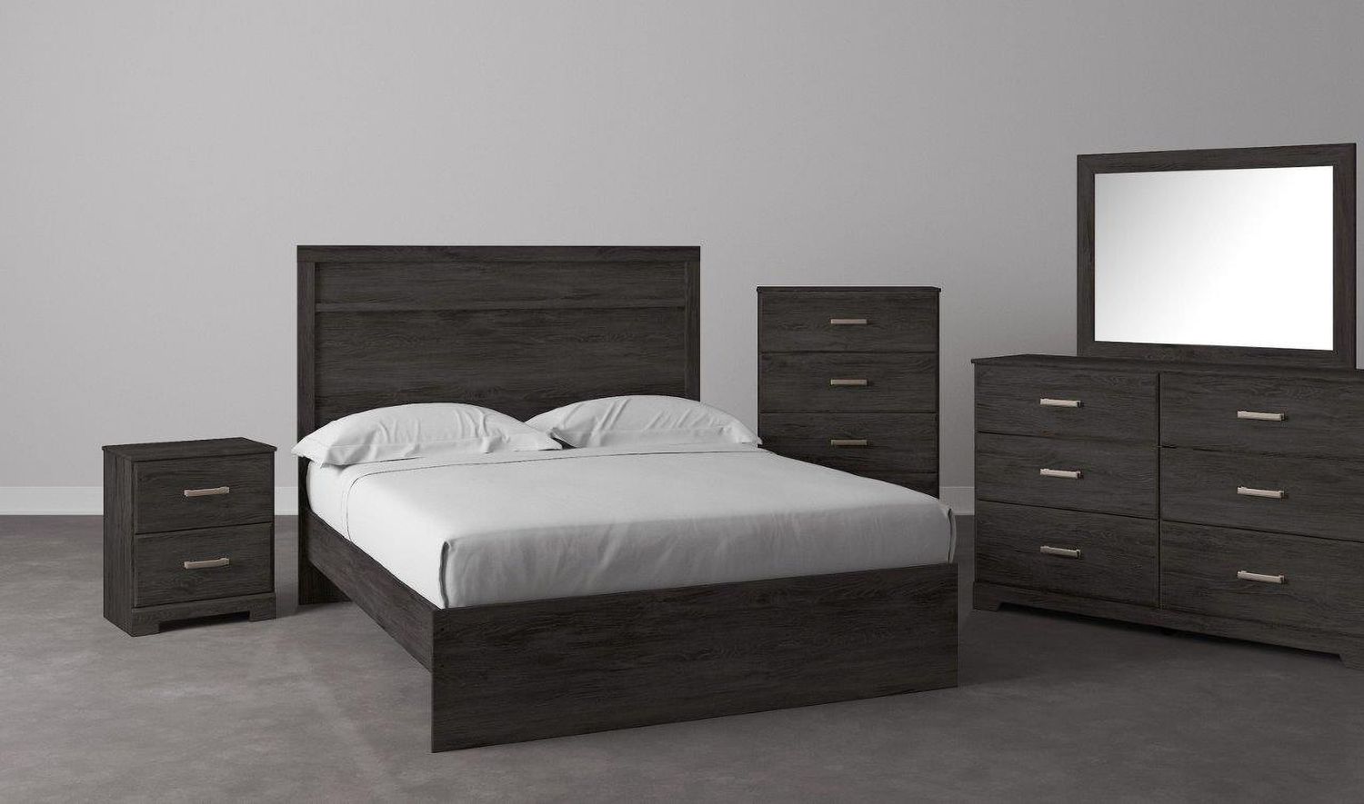 Belachime Black Queen Panel Bed B2589B2