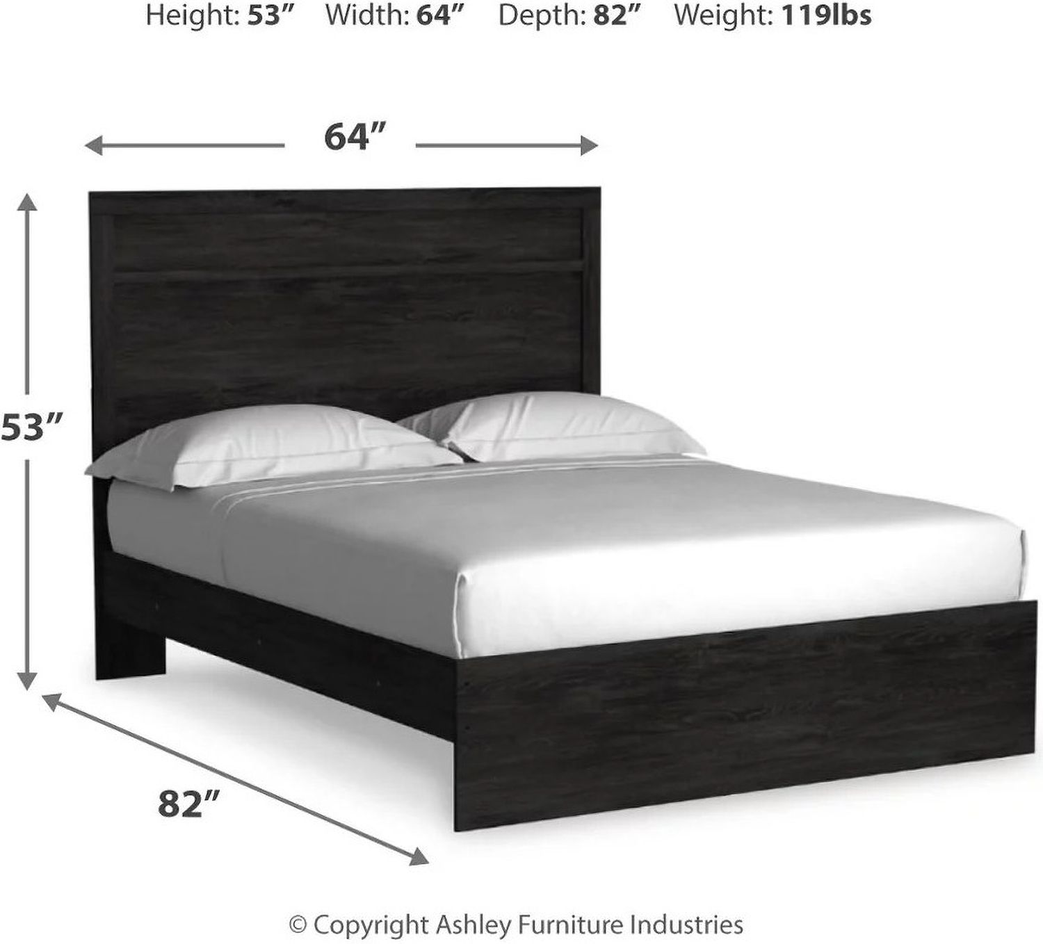 Belachime Black Queen Panel Bed B2589B2