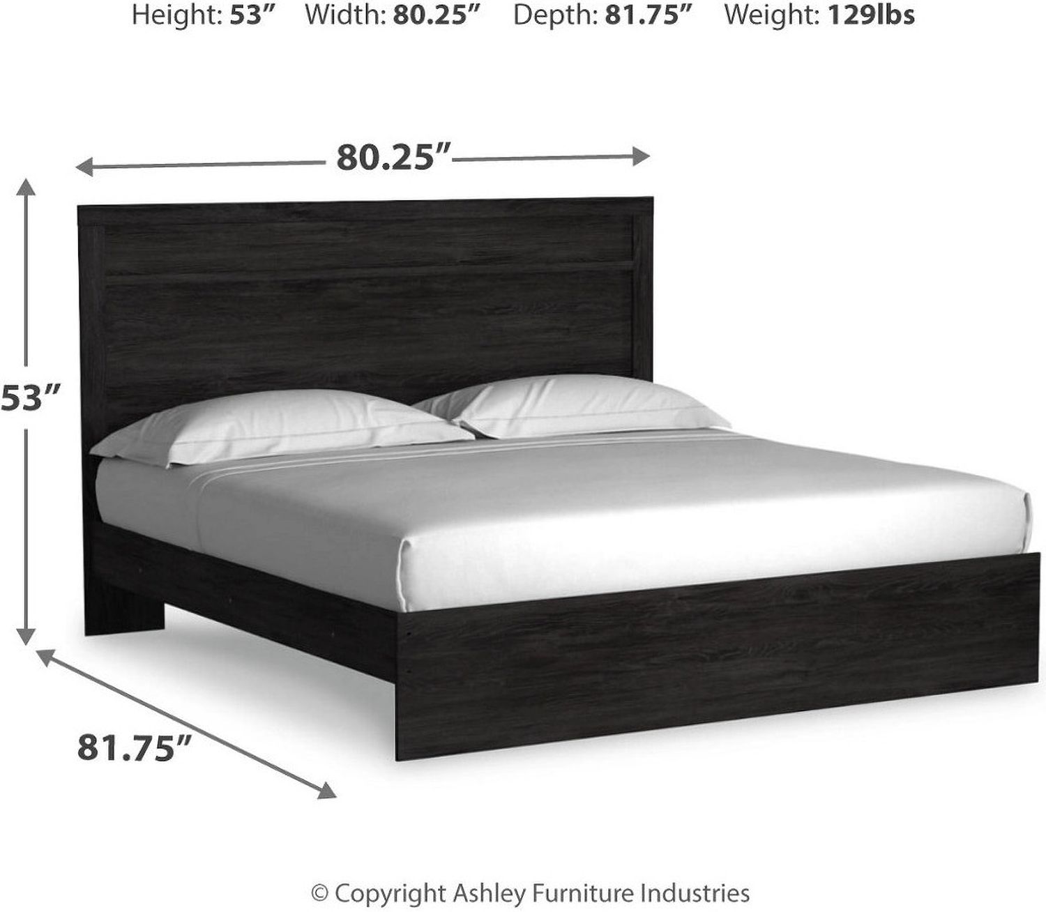 Belachime Black King Panel Bed B2589B4