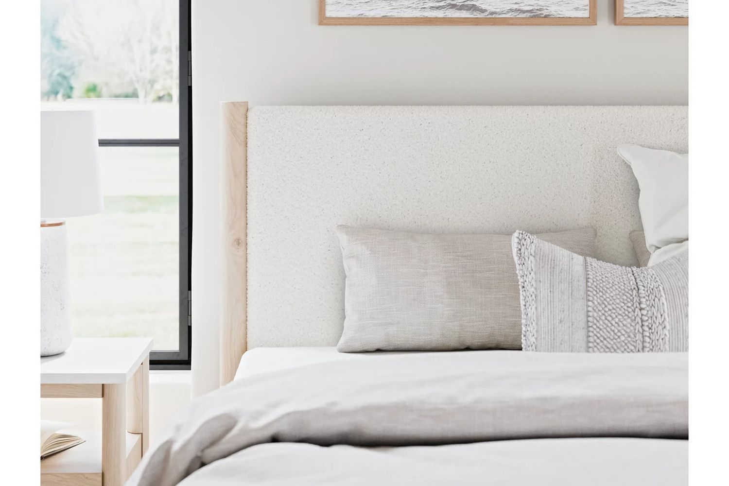 Cadmori King Upholstered Panel Bed In Two-tone B2615B7