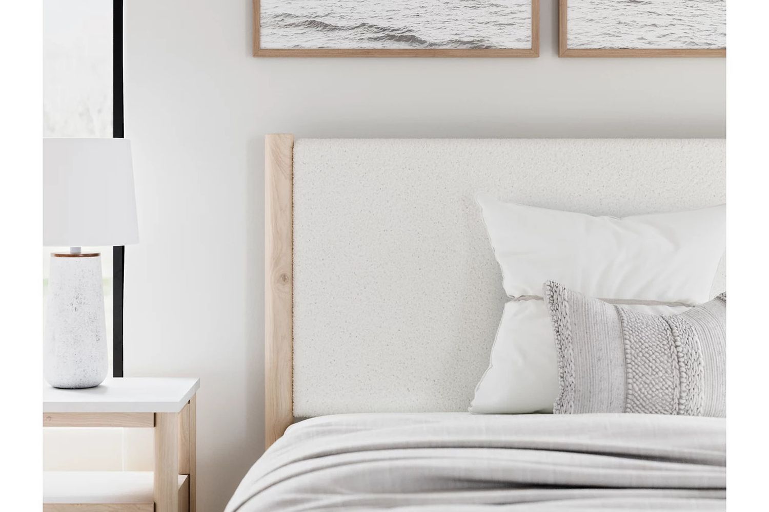 Cadmori Full Upholstered Panel Bed In Two-tone B2615B8