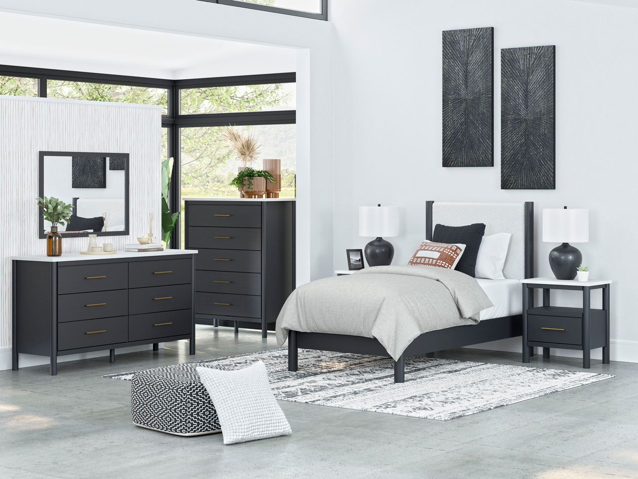 Cadmori Dresser In Black and White B2616231
