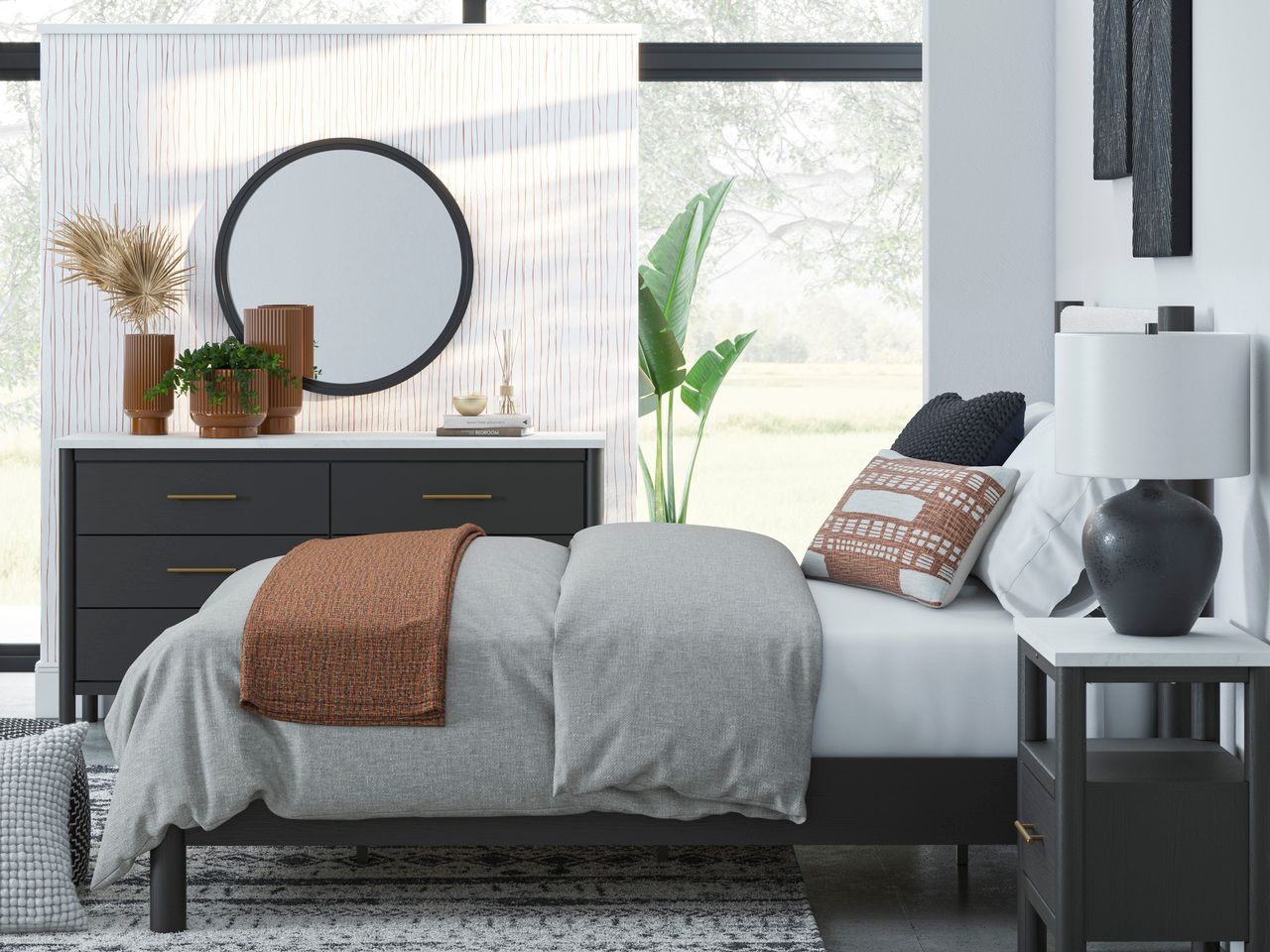 Cadmori Dresser In Black and White B2616231