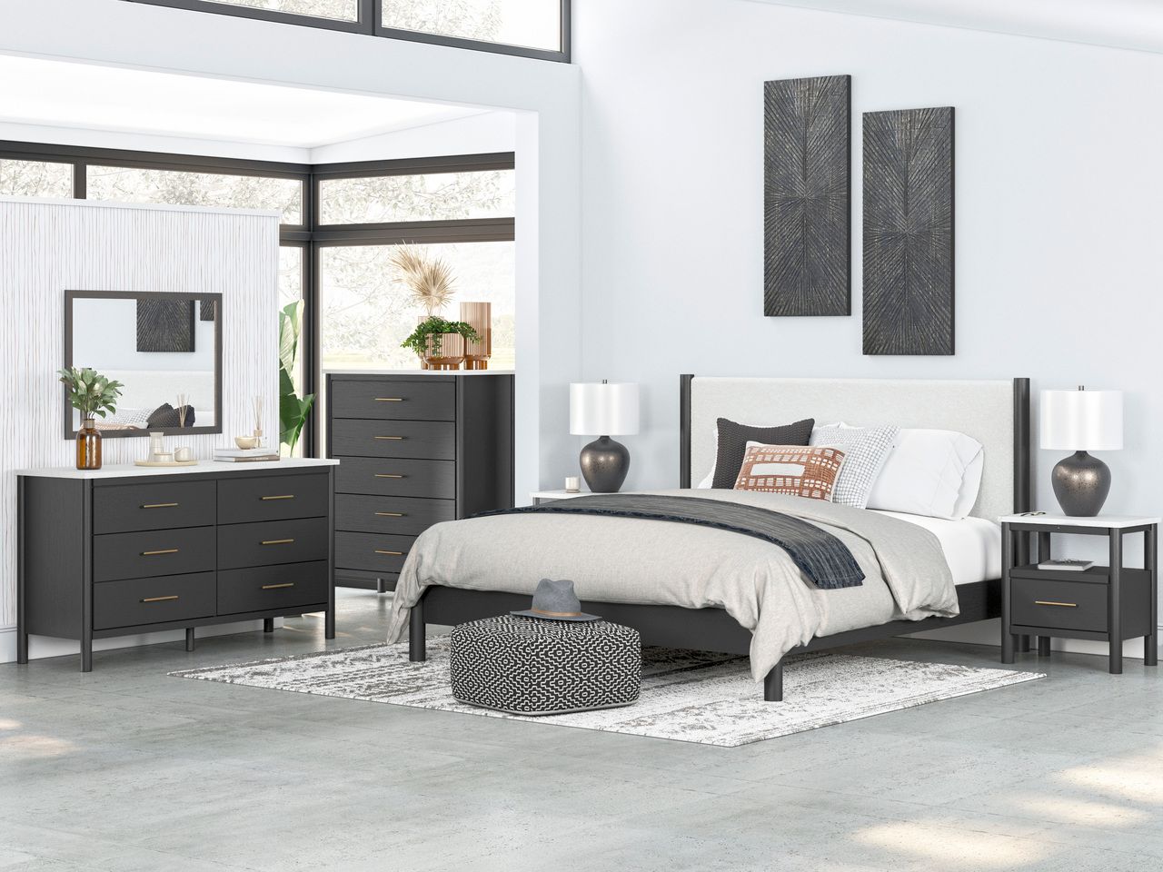 Cadmori Dresser In Black and White B2616231