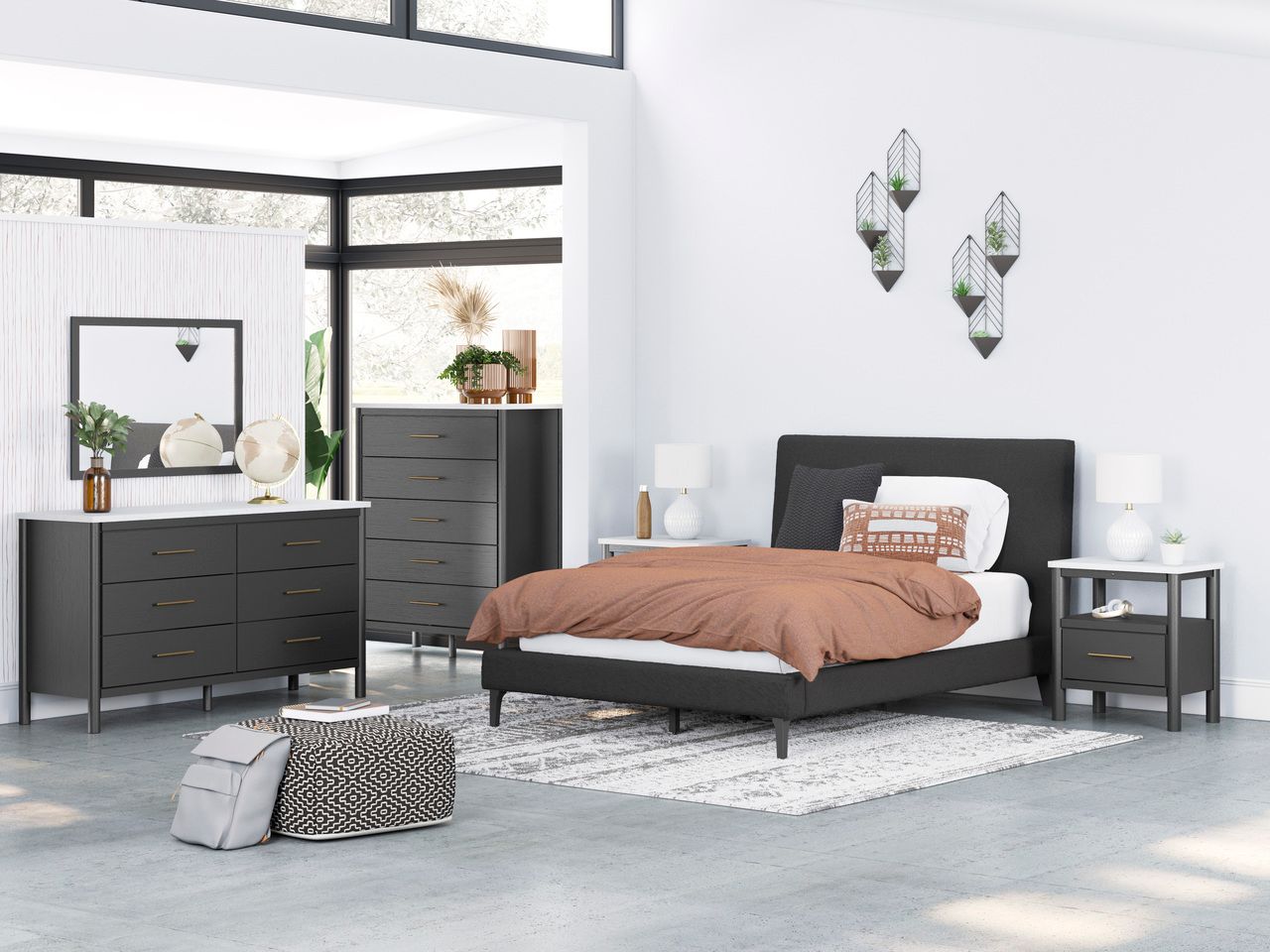 Cadmori Dresser In Black and White B2616231