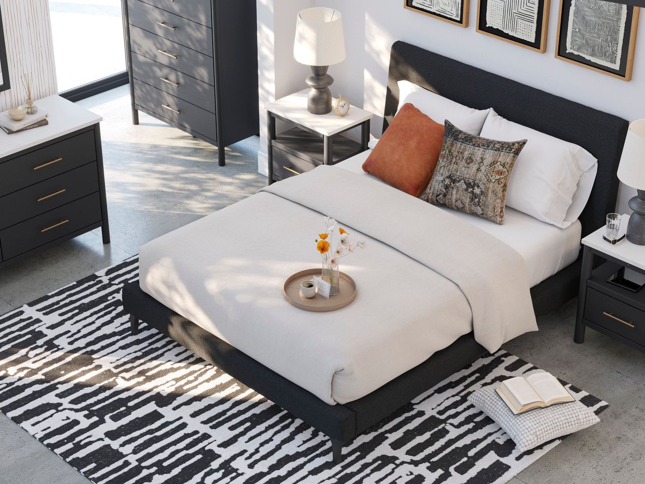 Cadmori Dresser In Black and White B2616231