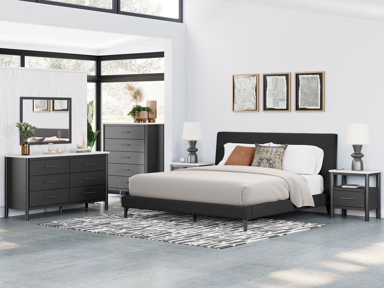 Cadmori Dresser In Black and White B2616231