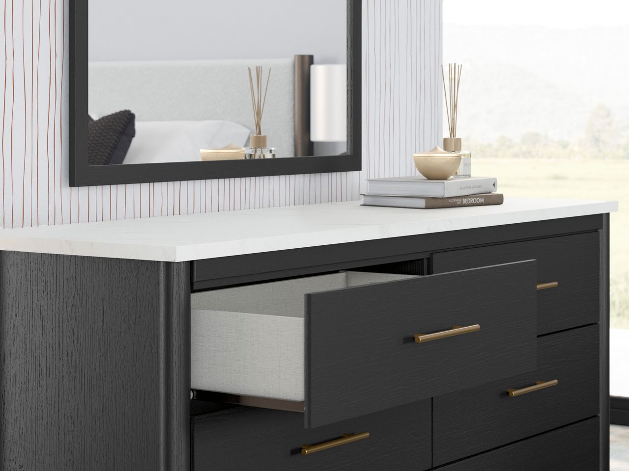 Cadmori Dresser In Black and White B2616231