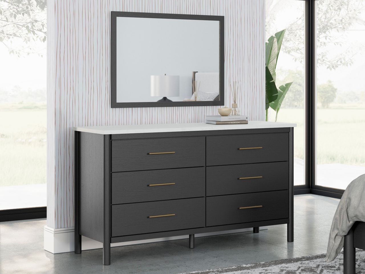Cadmori Dresser In Black and White B2616231