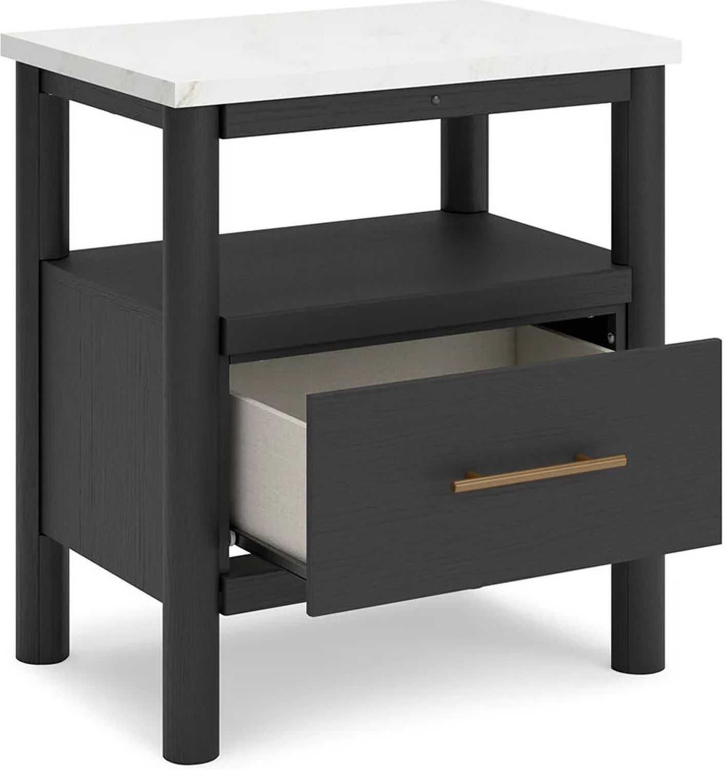 Cadmori Nightstand In Black and White B261691