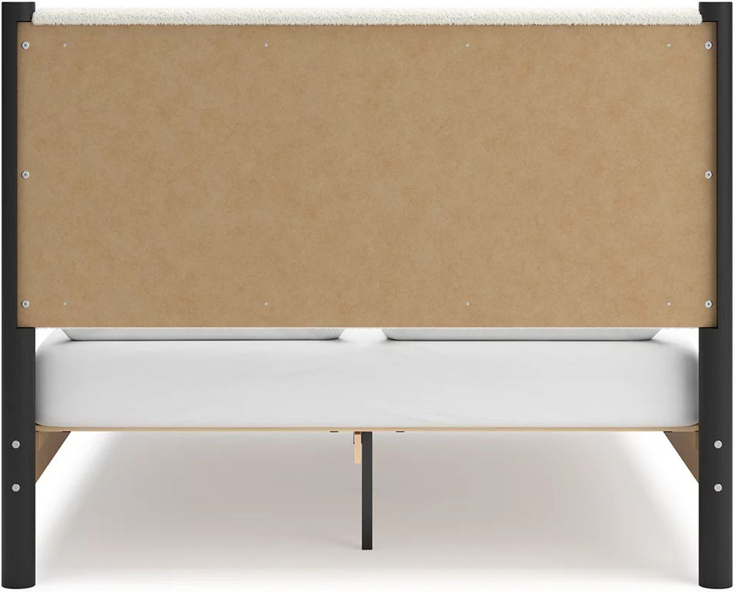 Cadmori Queen Upholstered Panel Bed In Black and White B2616B2