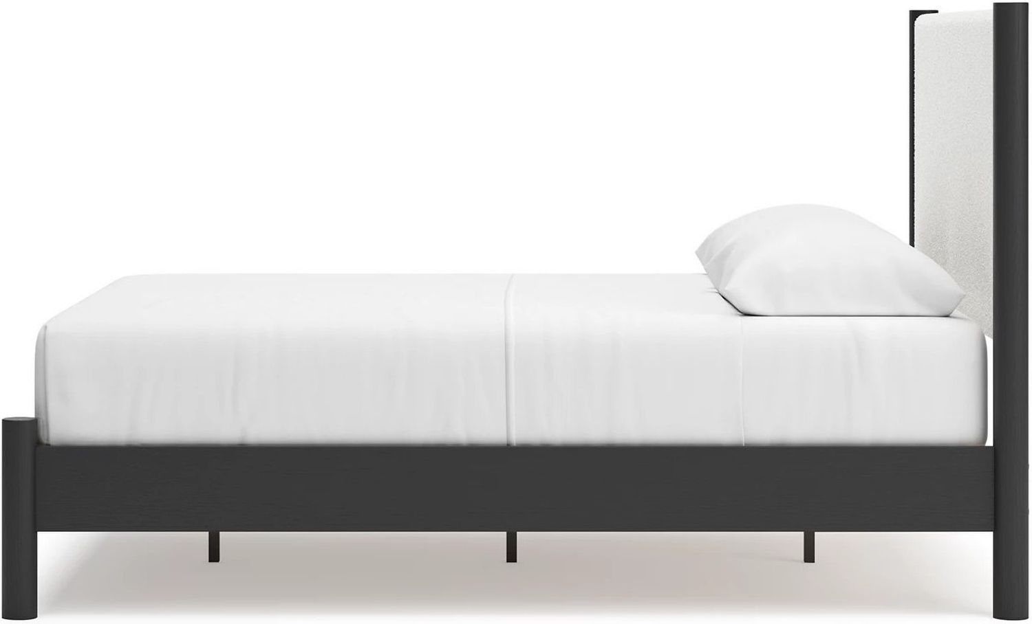 Cadmori Upholstered Panel Bedroom Set In Black and White B2616B4