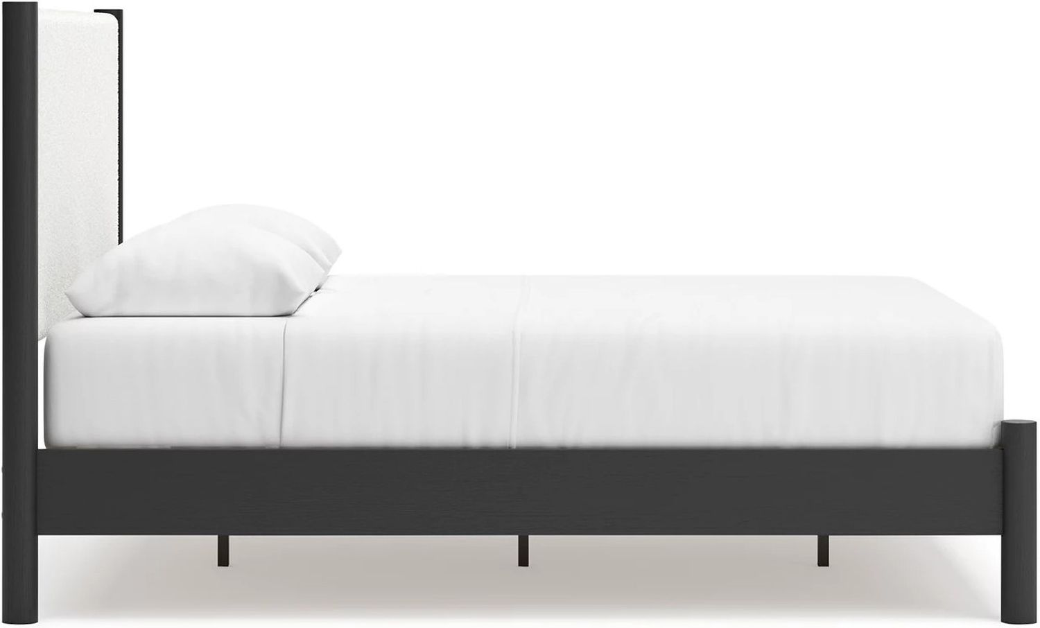 Cadmori Upholstered Panel Bedroom Set In Black and White B2616B4