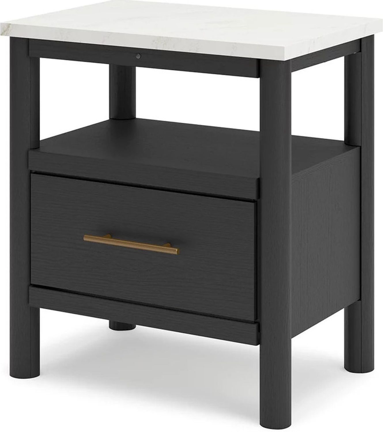 Cadmori Upholstered Panel Bedroom Set In Black and White B2616B4