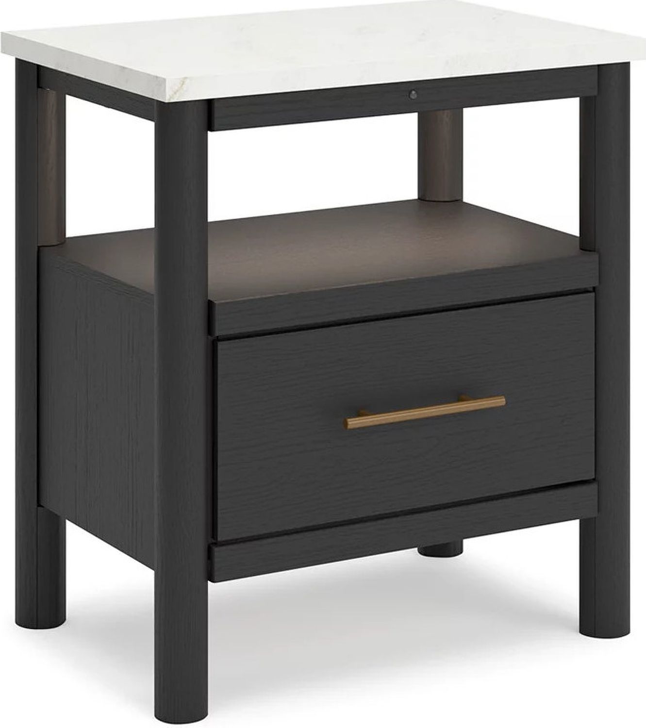 Cadmori Upholstered Panel Bedroom Set In Black and White B2616B4