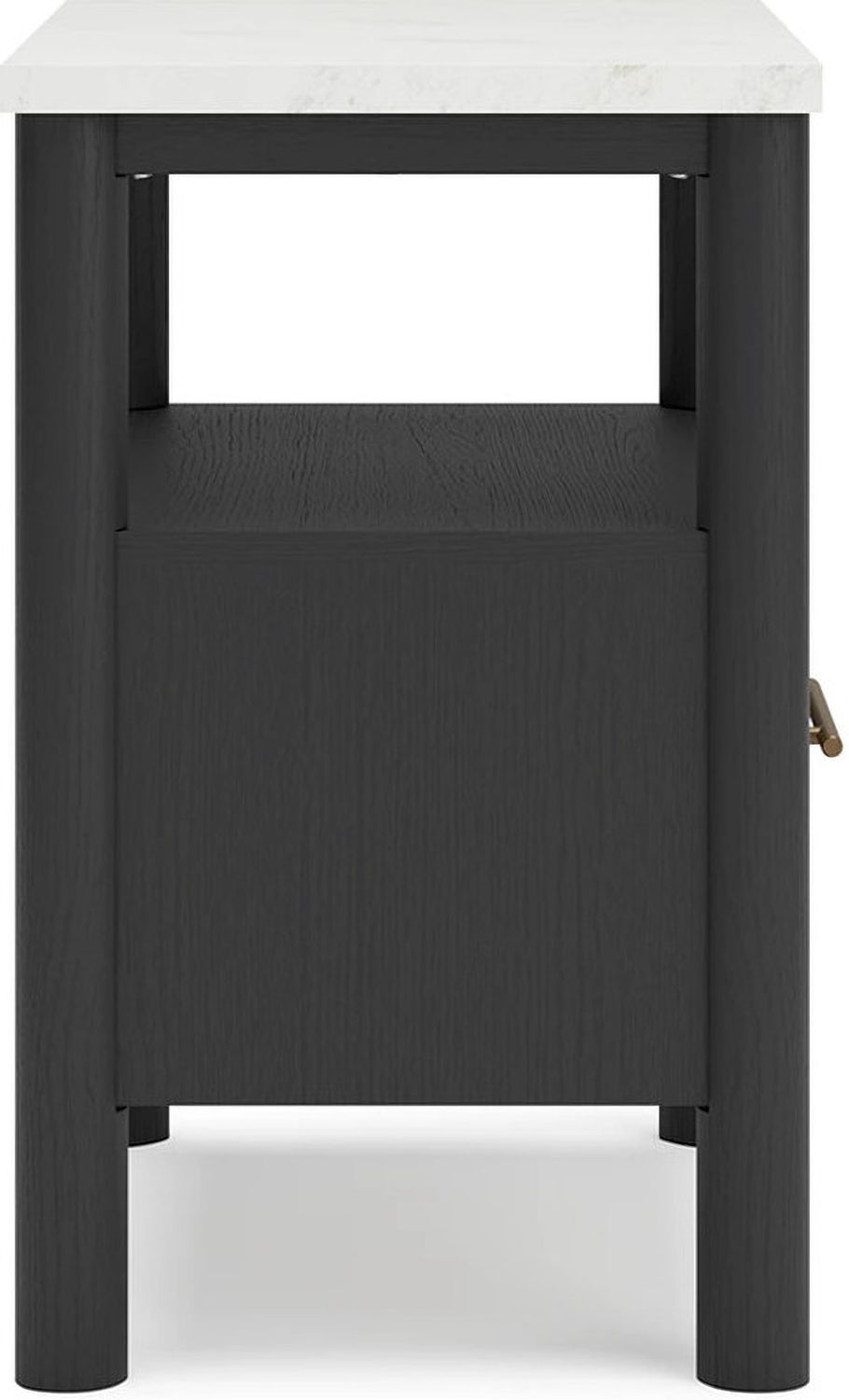 Cadmori Upholstered Panel Bedroom Set In Black and White B2616B4