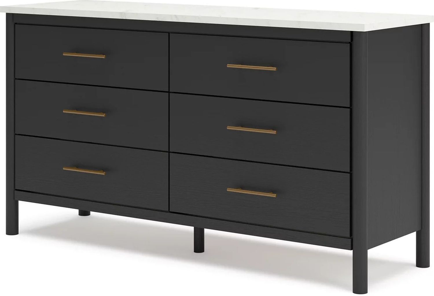 Cadmori Upholstered Panel Bedroom Set In Black and White B2616B4