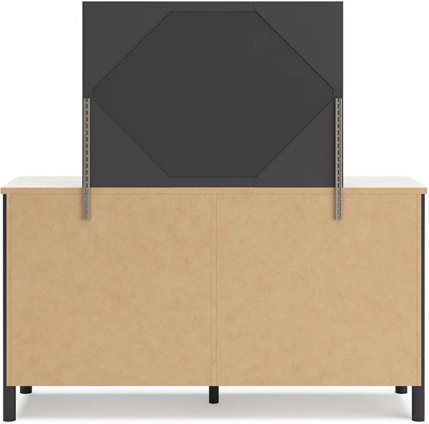 Cadmori Upholstered Panel Bedroom Set In Black and White B2616B4