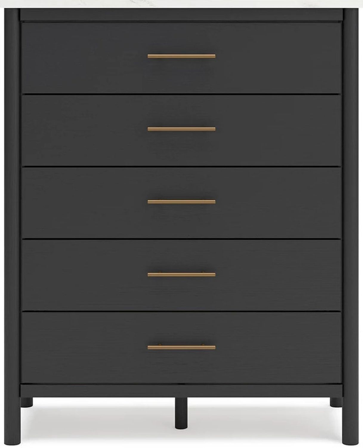 Cadmori Upholstered Panel Bedroom Set In Black and White B2616B4