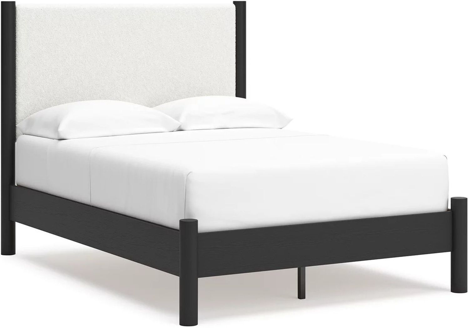 Cadmori Upholstered Panel Youth Bedroom Set In Black and White B2616B5