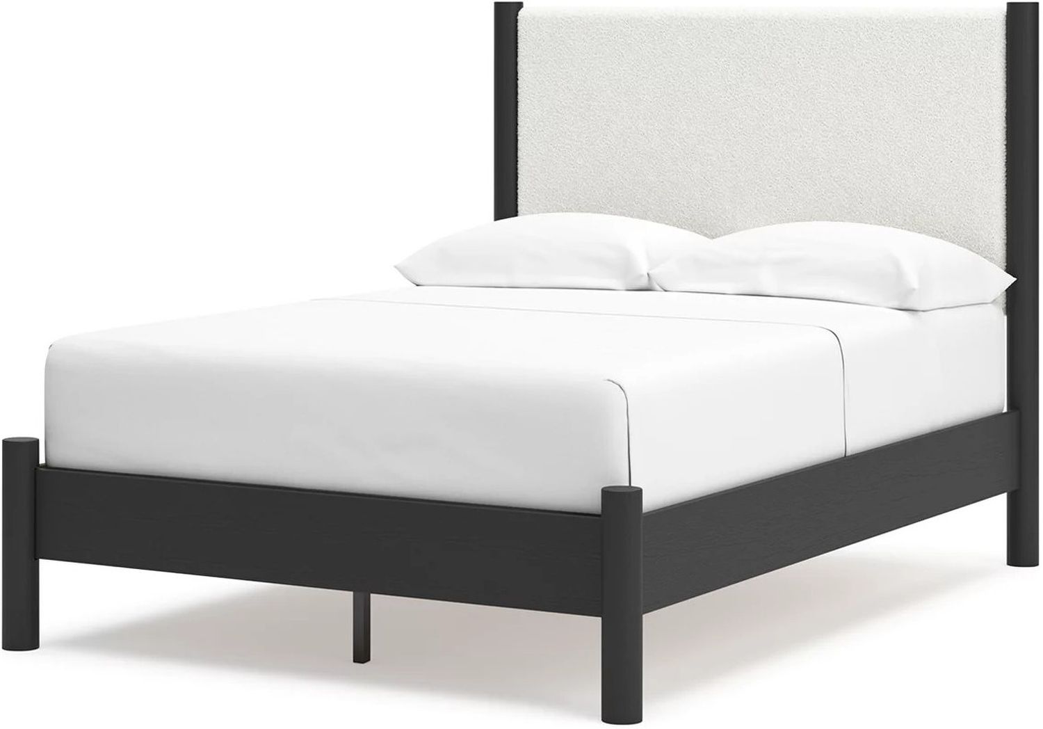 Cadmori Upholstered Panel Youth Bedroom Set In Black and White B2616B5