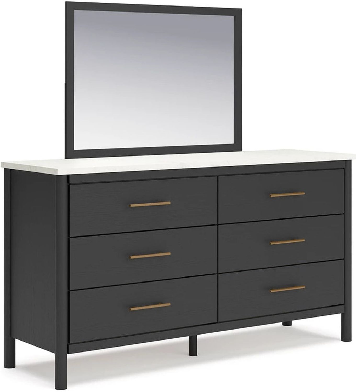 Cadmori Upholstered Panel Youth Bedroom Set In Black and White B2616B5