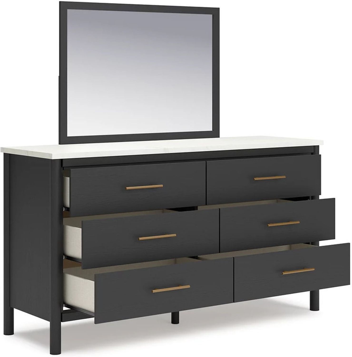 Cadmori Upholstered Panel Youth Bedroom Set In Black and White B2616B5