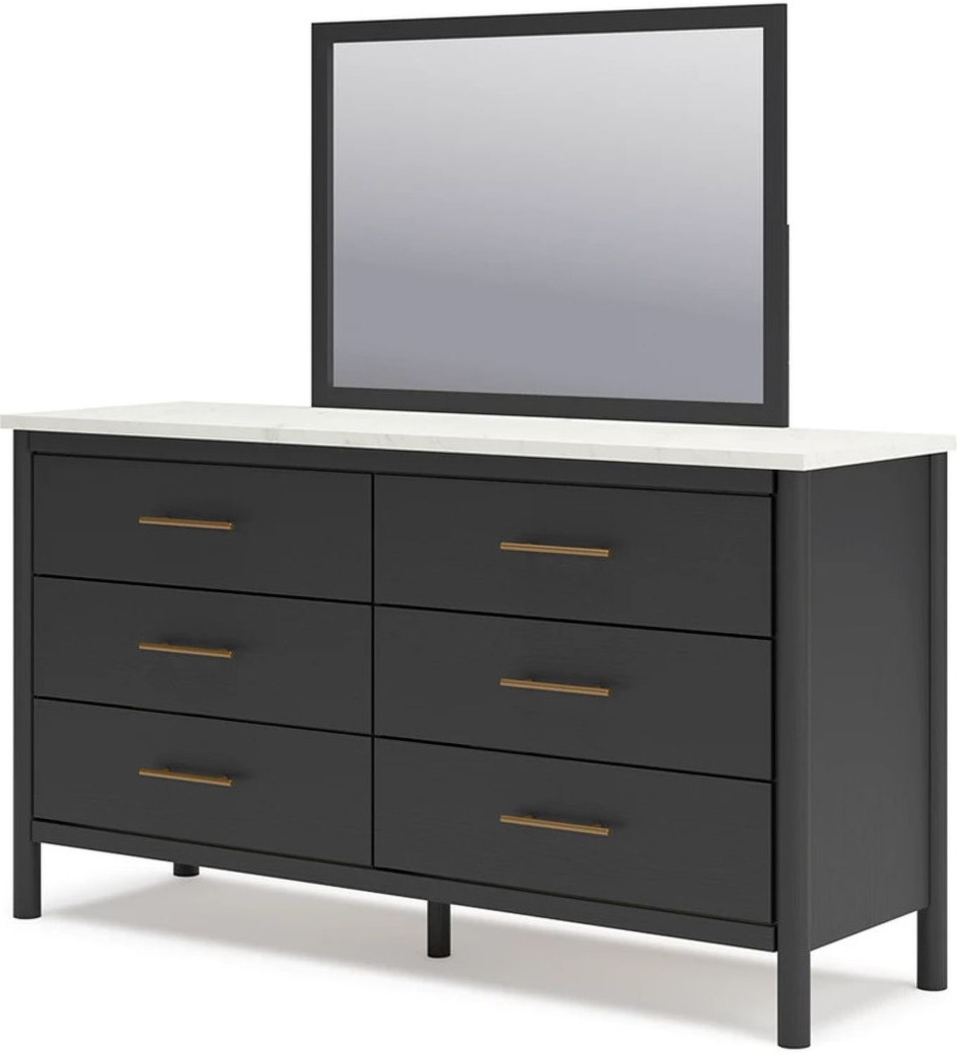 Cadmori Upholstered Panel Youth Bedroom Set In Black and White B2616B5