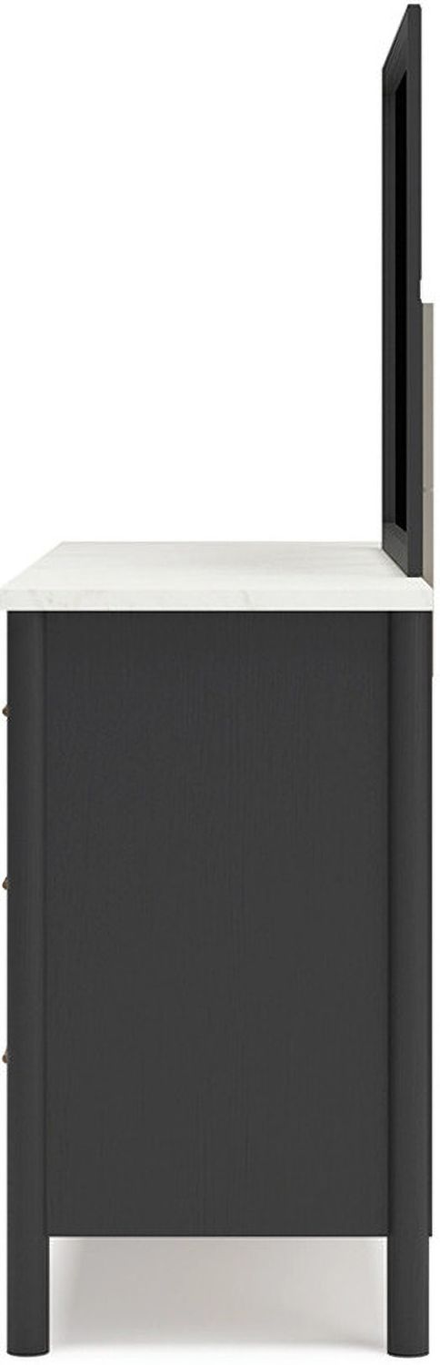 Cadmori Upholstered Panel Youth Bedroom Set In Black and White B2616B5