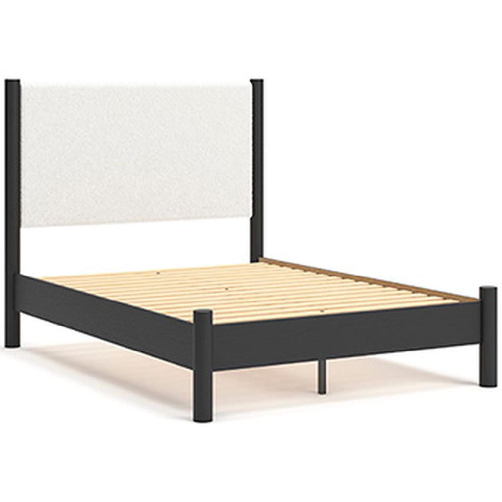 Cadmori Upholstered Panel Youth Bedroom Set In Black and White B2616B5
