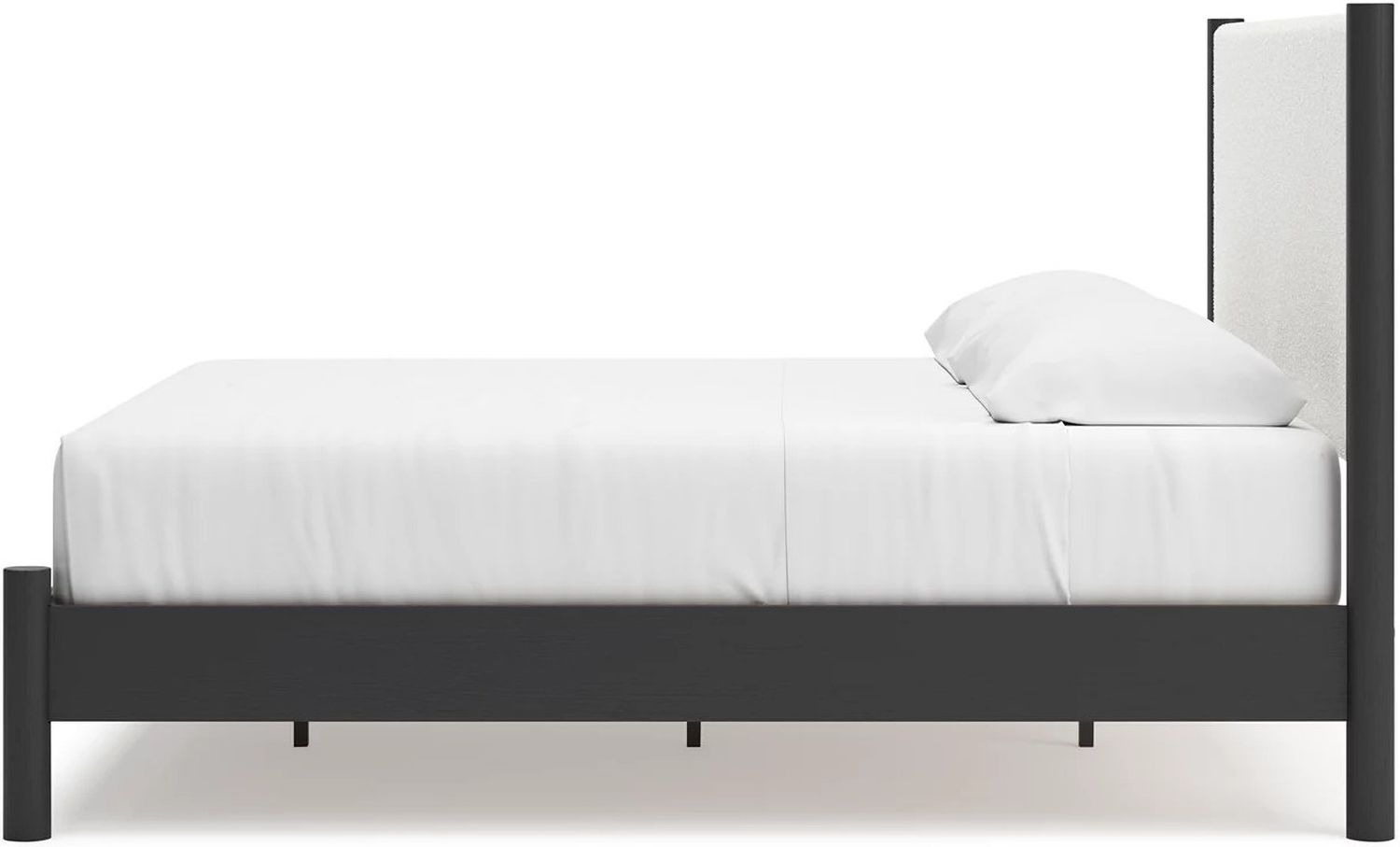 Cadmori King Upholstered Panel Bed In Black and White B2616B8