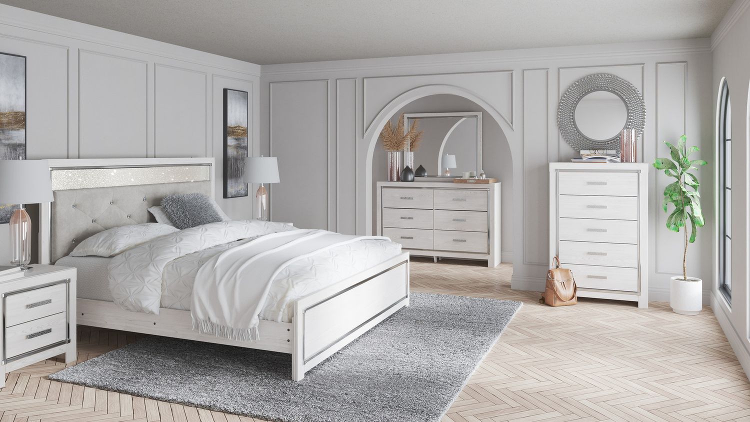 Altyra White Bedroom Mirror B264036