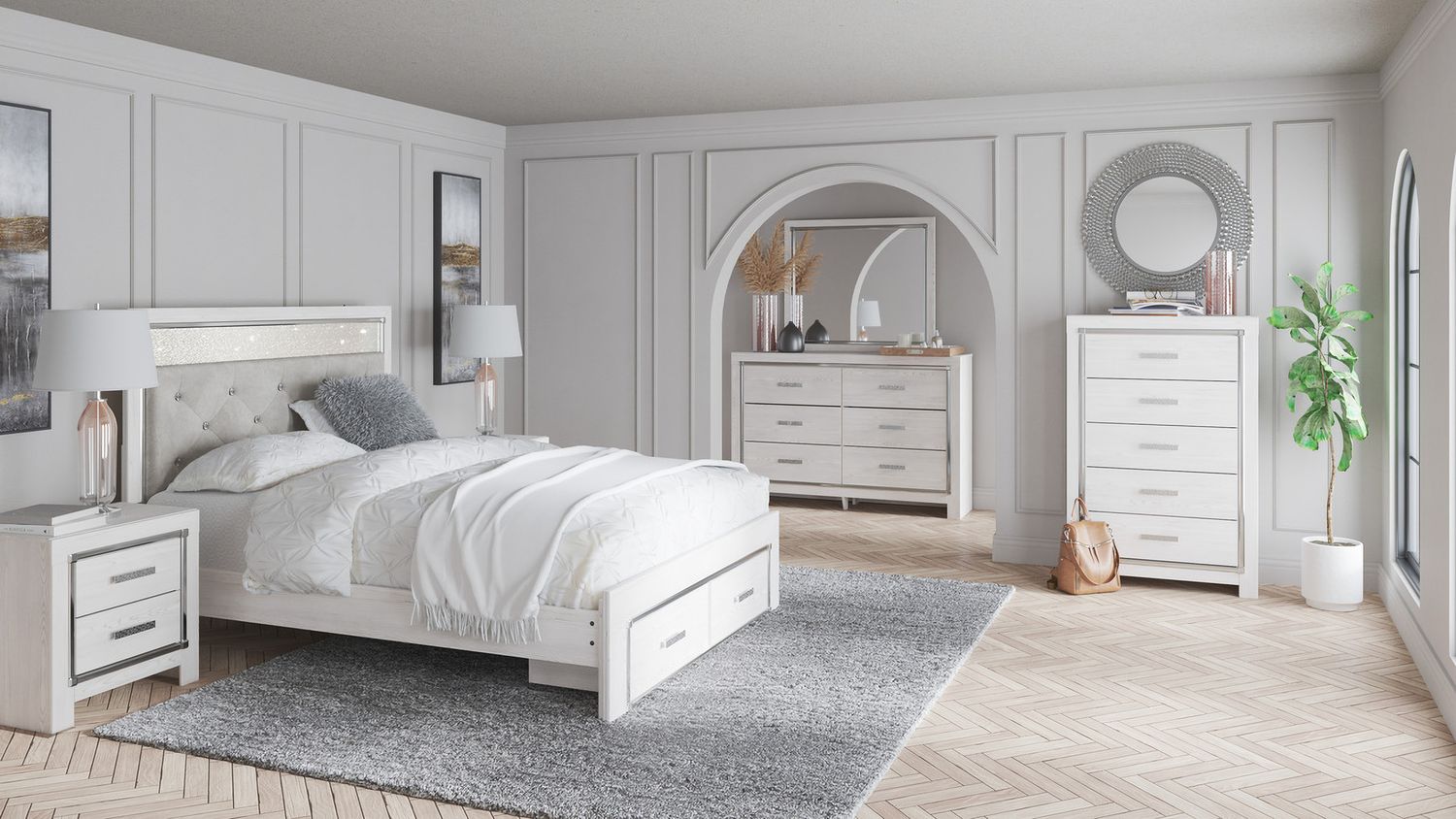 Altyra White Bedroom Mirror B264036
