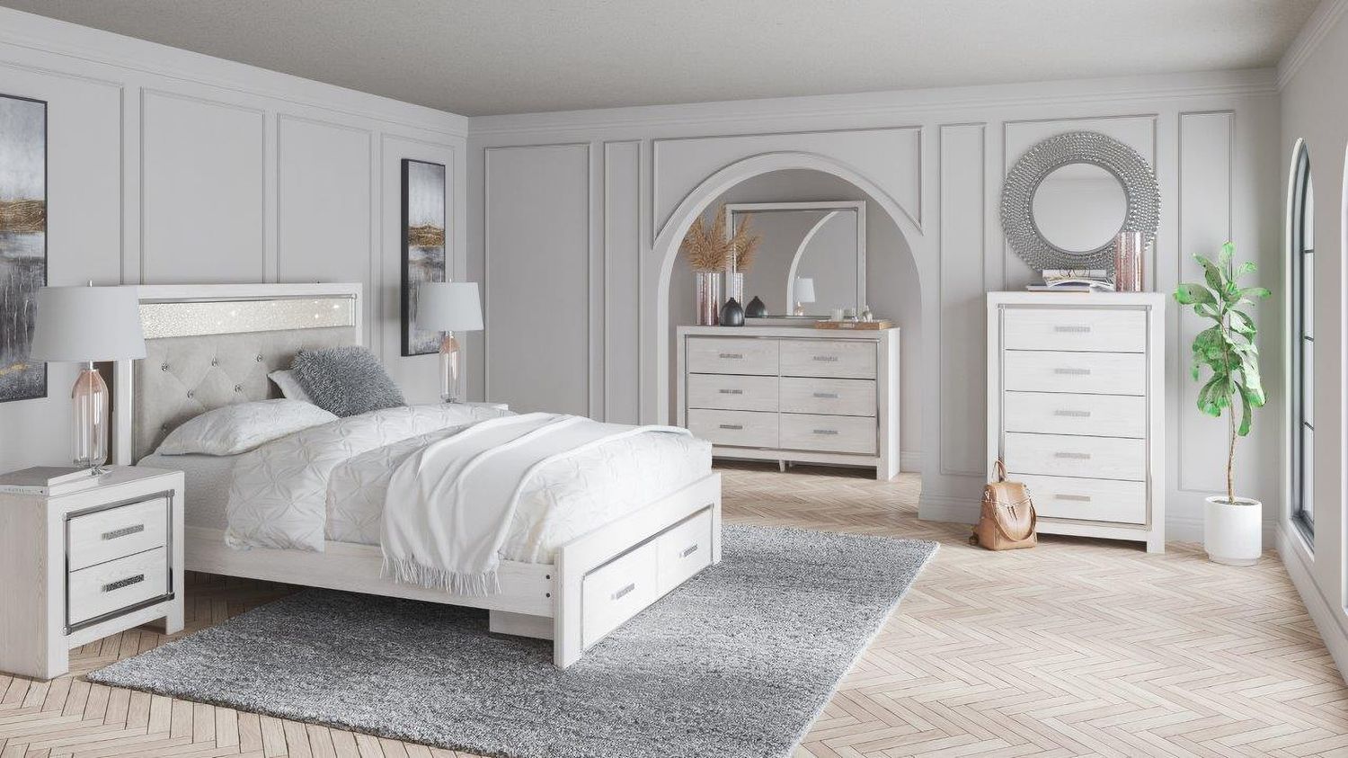 Altyra White Five Drawer Chest B264046