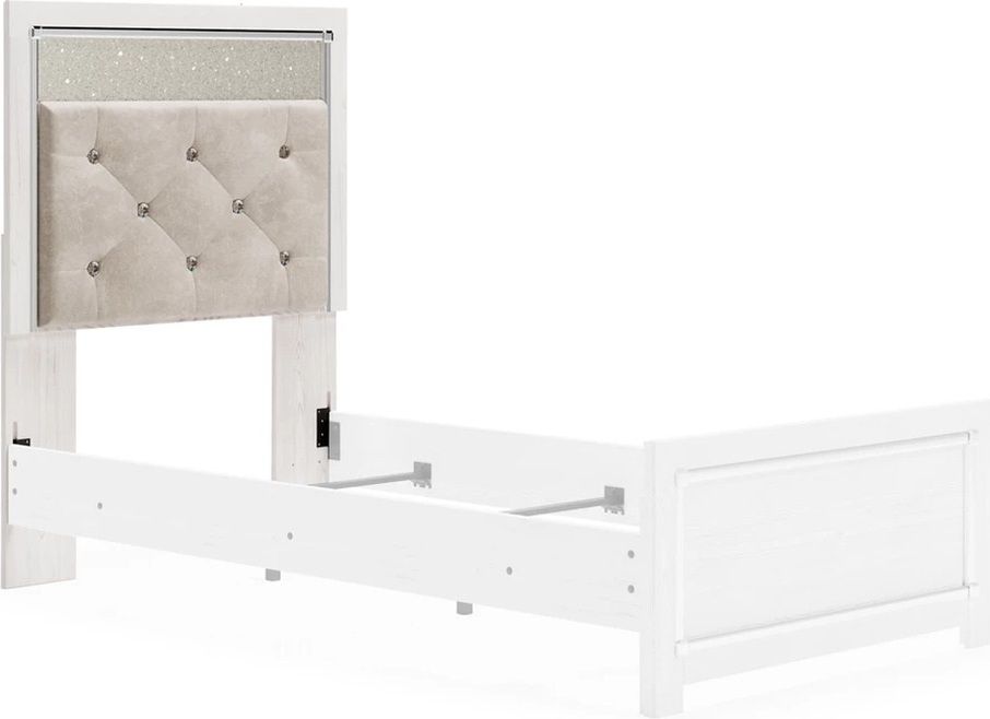 Altyra White Twin Upholstered Panel Headboard Only B264053