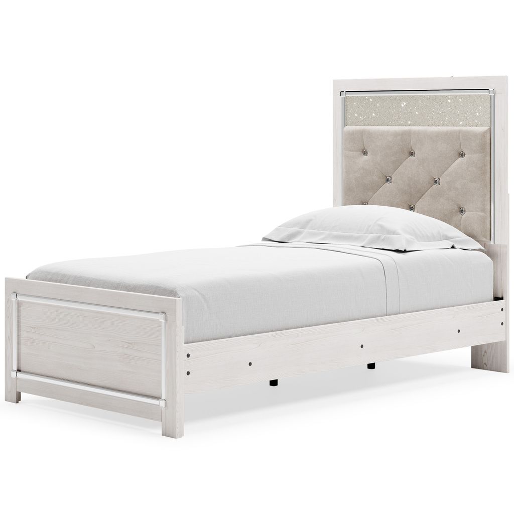 Altyra White Twin Upholstered Panel Headboard Only B264053