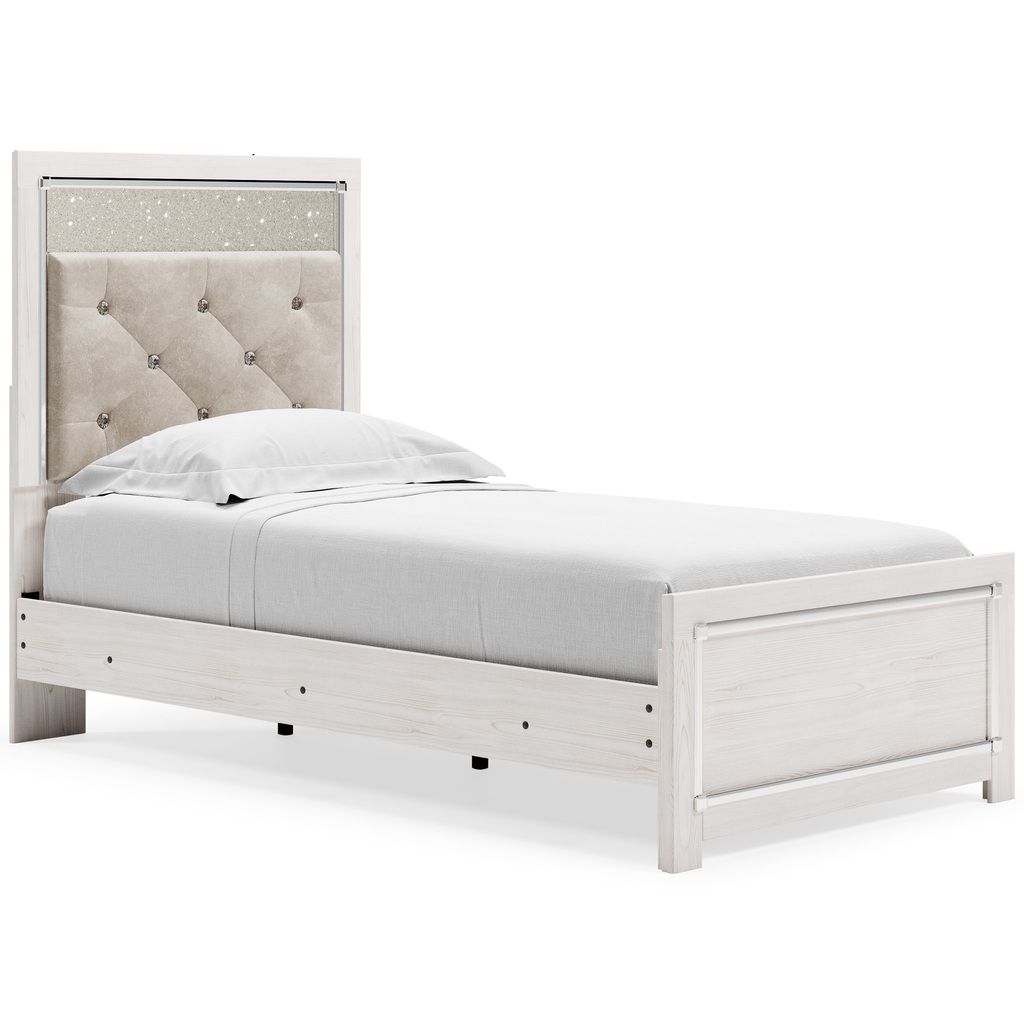 Altyra White Twin Upholstered Panel Headboard Only B264053