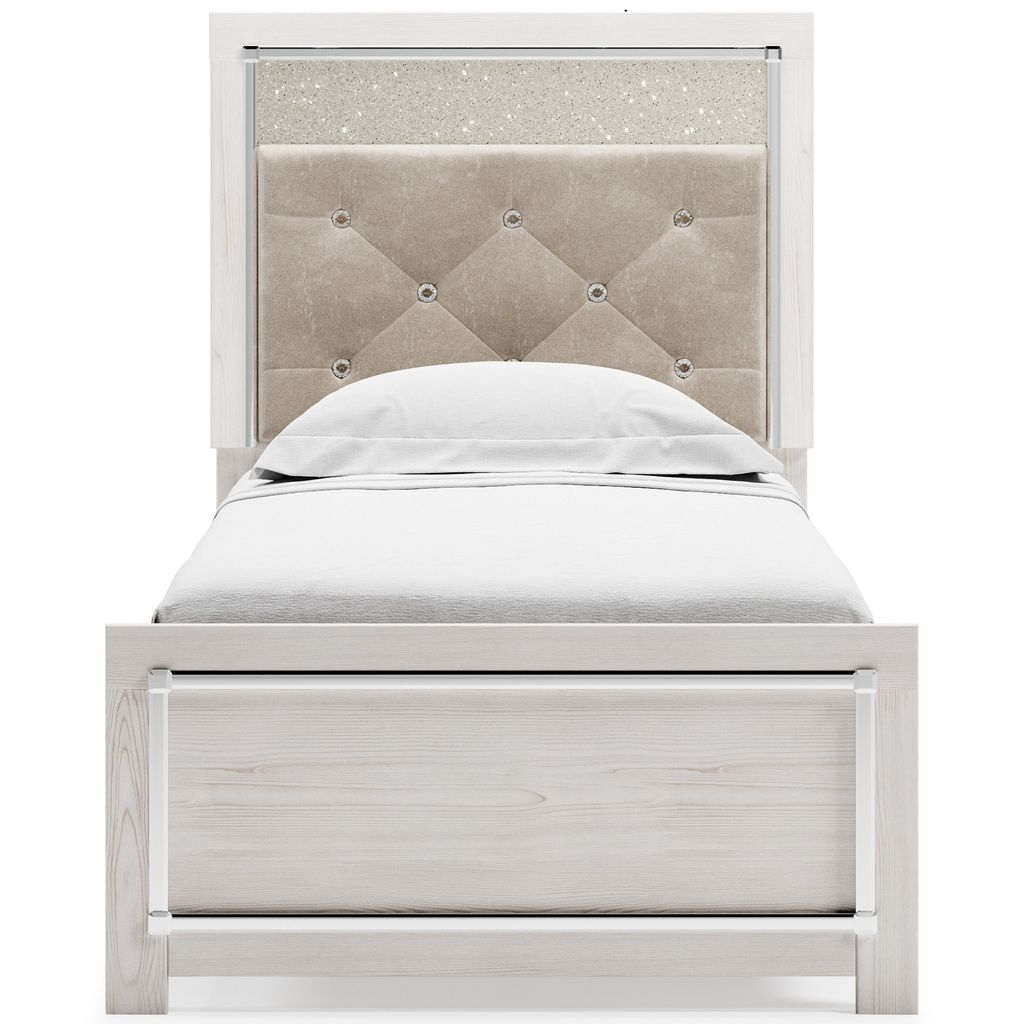 Altyra White Twin Upholstered Panel Headboard Only B264053