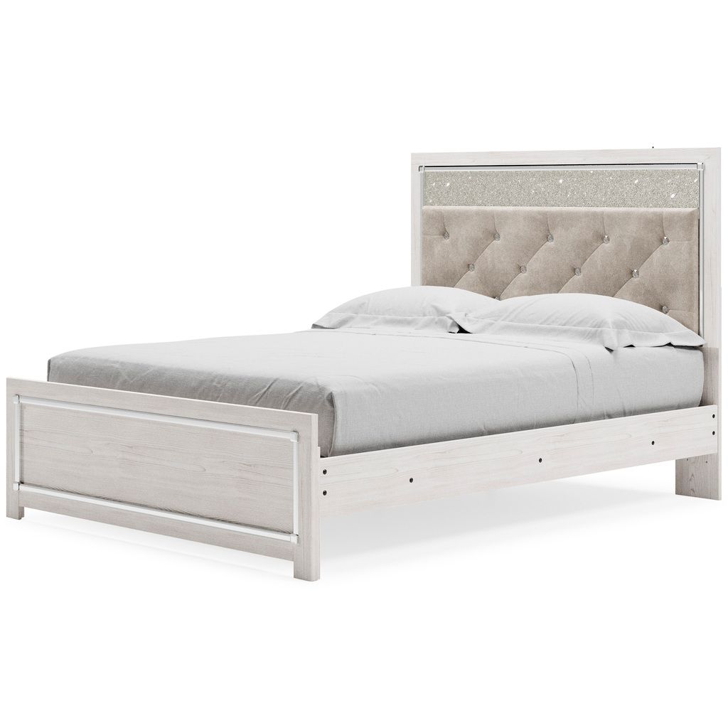 Altyra White Queen Upholstered Panel Headboard Only B264057