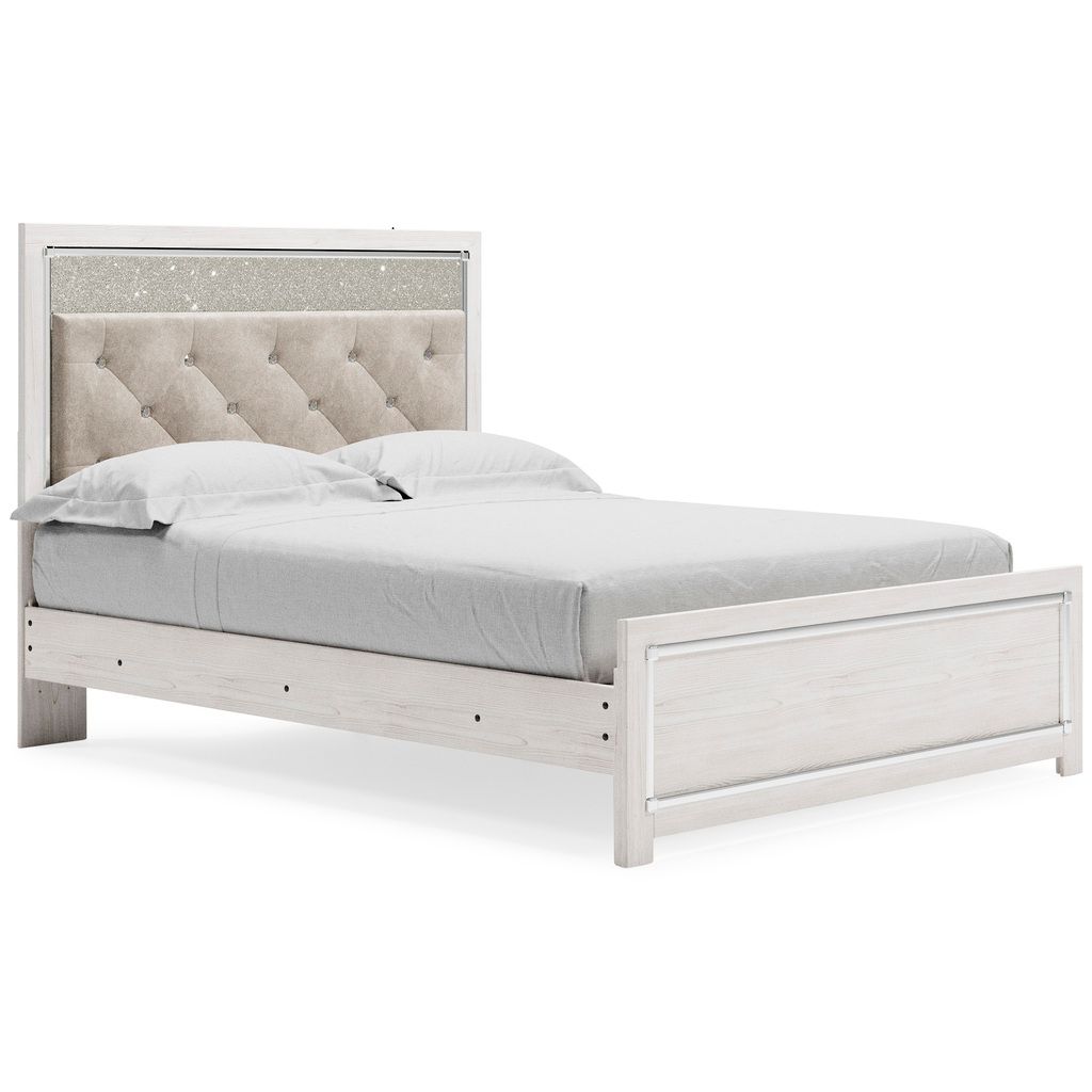 Altyra White Queen Upholstered Panel Headboard Only B264057