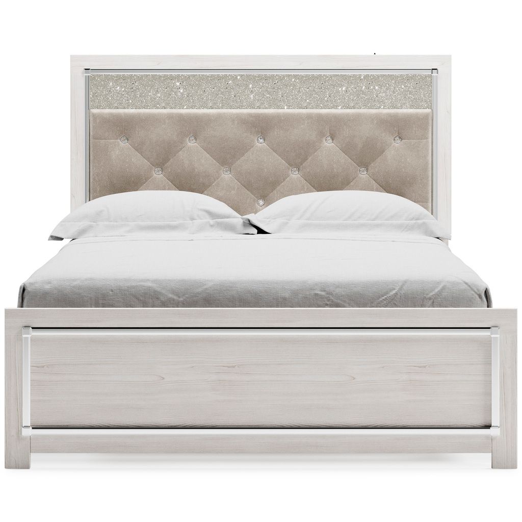 Altyra White Queen Upholstered Panel Headboard Only B264057
