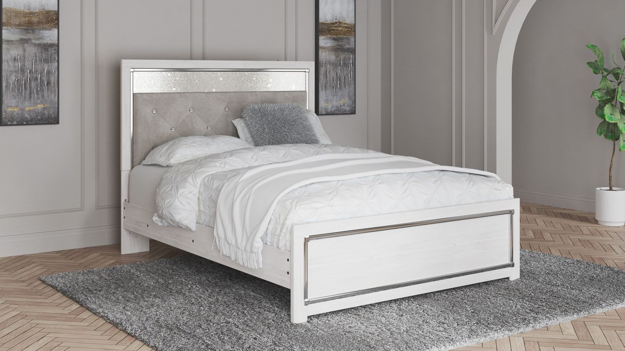 Altyra White Queen Upholstered Panel Headboard Only B264057