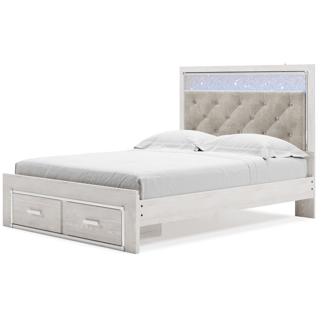 Altyra White Queen Upholstered Panel Headboard Only B264057